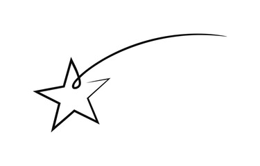 One line Drawing or illustration of a star, Hand drawn stars continuous one line icon. © GOLAPI