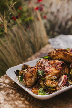 Plate of Roasted Chicken