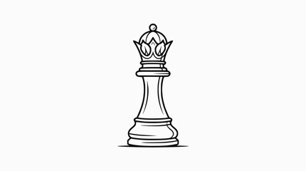 Chess Bishop Piece Outline Icon © illustration