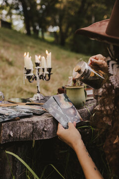 Woman Reading Oracle Cards