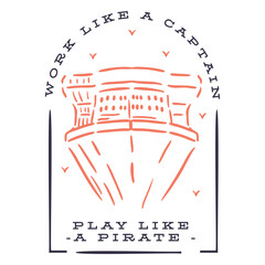 Work like a captain sailing quote stroke © Vexels