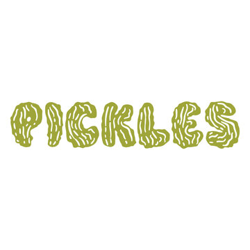 Pickles shape lettering label cut out