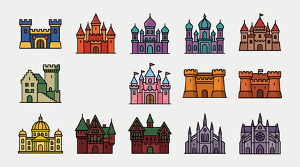Fantasy castle icon collection © Kodok
