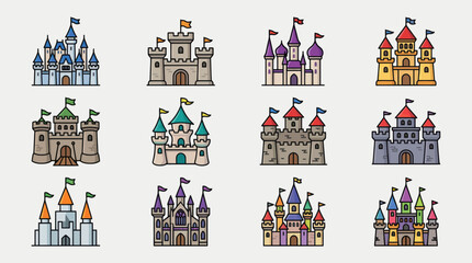 Fantasy castle icons collection © Kodok