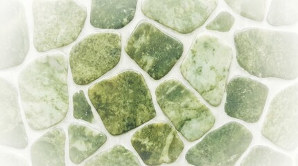 Fototapeta premium Abstract Background of Green Jade Stones Inlaid in White Mortar