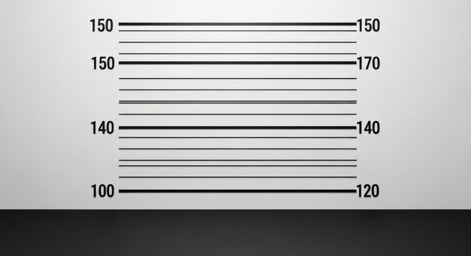 Police mugshot background with height measurement scale lines