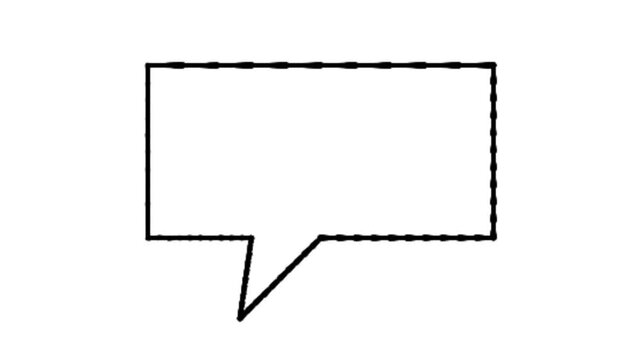 Animated Hand Drawn Black Outline Of A Speech Bubble On A White Background