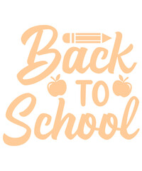 Fototapeta premium Back To School typography clip art design on plain white transparent isolated background for card, shirt, hoodie, sweatshirt, apparel, tag, mug, icon, poster or badge