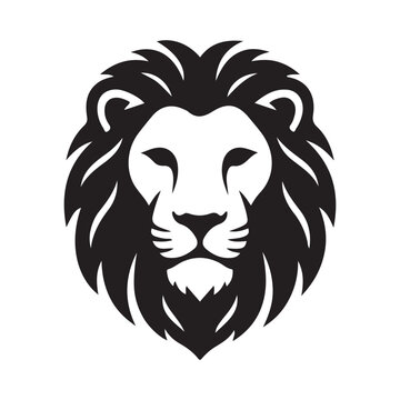 Lion Head Close Ups Vector Silhouette Illustration Concept Design Set Collection Idea