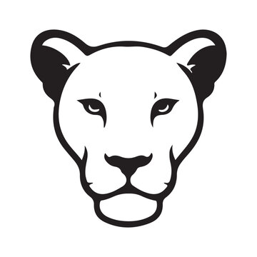 Lion Head Close Ups Vector Silhouette Illustration Concept Design Set Collection Idea