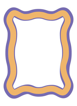 Organic curved border frame vector illustration with smooth abstract flowing edges.