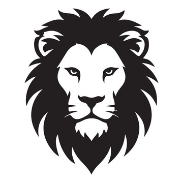 Lion Head Close Ups Vector Silhouette Illustration Concept Design Set Collection Idea