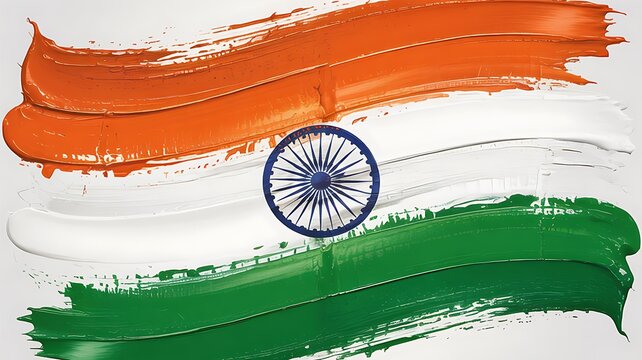 Indian flag painted stripes with ashoka chakra republic day concept