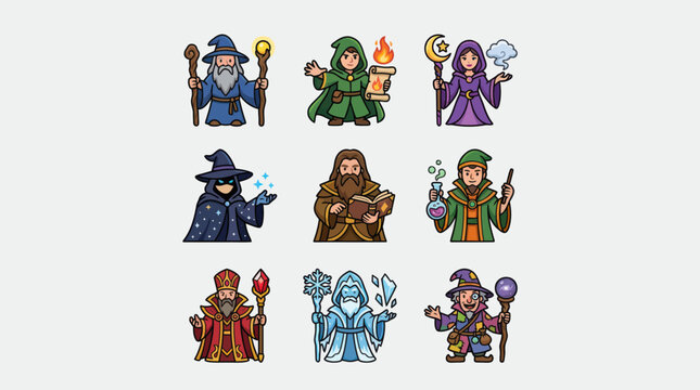 Fantasy mage characters collection
