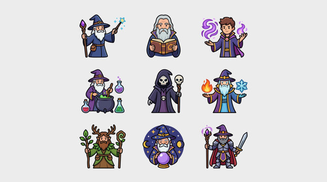 Fantasy wizard character collection