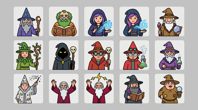 Fantasy wizard characters collection
