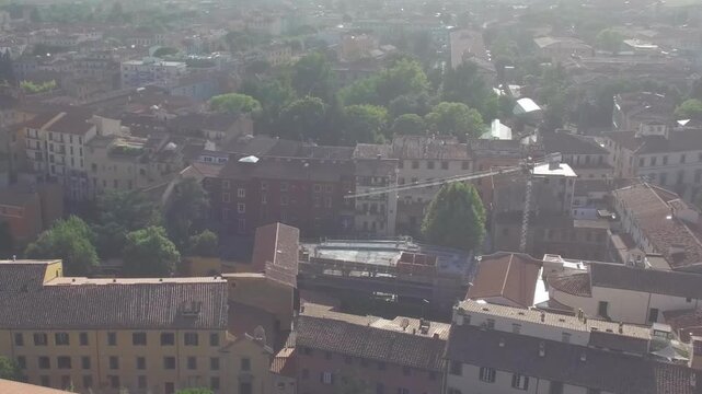 Drone panorama of Pisa historic center near Piazza dei Cavalieri