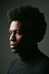 Obraz premium Black Man Portrait Afro Dramatic Lighting