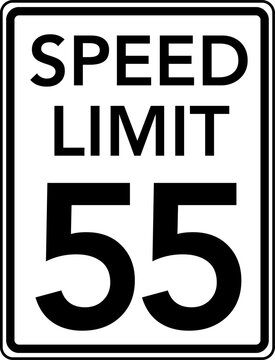 Speed Limit 55 mph Traffic Sign