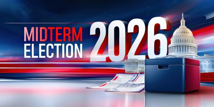 Midterm Election 2026 Ballot Box with Us Capitol Dome Graphic