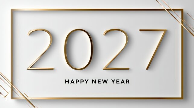 Happy New Year 2027 Celebration with Elegant Gold Design