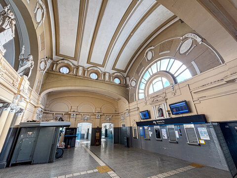 Main hall and ticket office at La Plata Station Buenos Aires Argentina