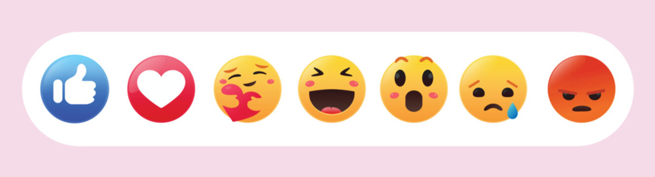 Emoji icons set Social media emoticon reactions collection vector illustration