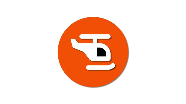 Gyrocopter, helicopter or vehicle icon flat design animation.