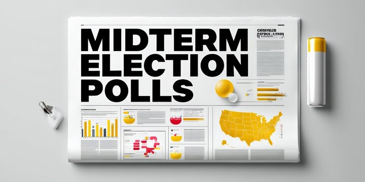 Newspaper Displaying Midterm Election Polls and Political Analysis