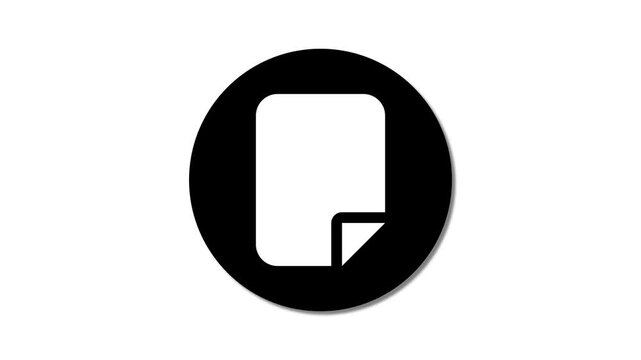 Document or file icon flat animation.