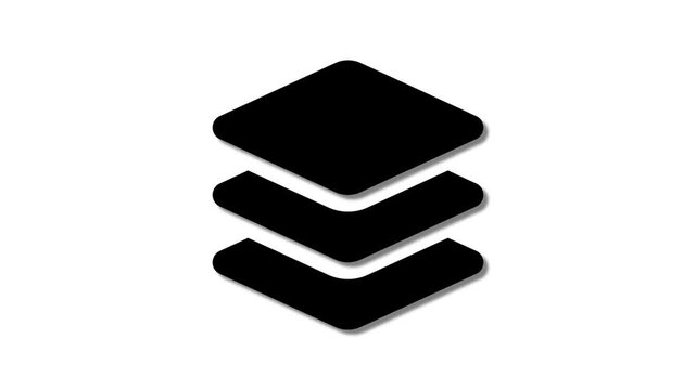 Layers icon flat design animation. Ribbon banner, Complex composition layer icon.