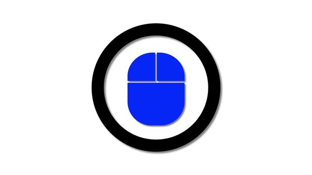 Mouse generic icon flat animation. Mouse clicker.