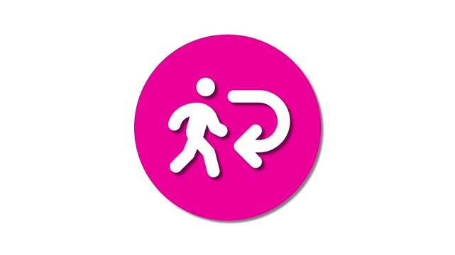 Turning icon on white background. Workout generic sign.