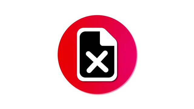Error documents, wrong establishing a database connection. No access to folder icon flat design animation.