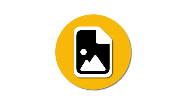 Image folder or gallery icon flat design animation.