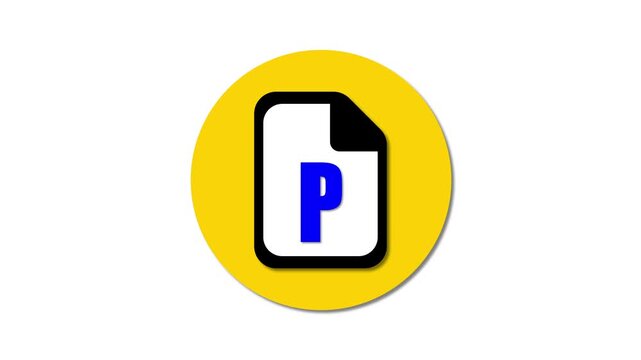 PDF icon flat design animation. Download pdf file documents.