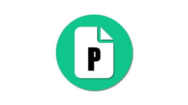 PDF icon flat design animation. Download pdf file documents.