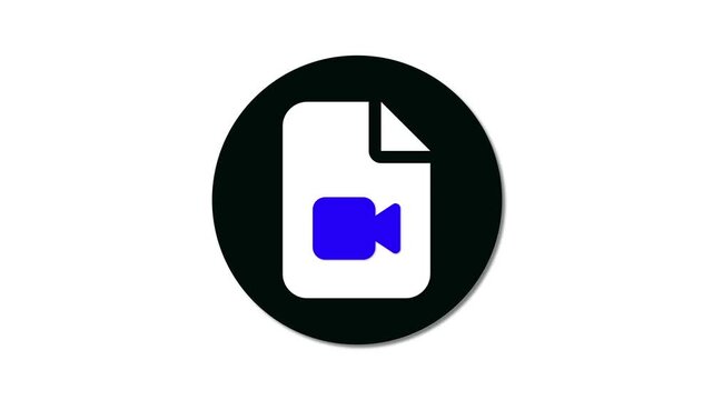 Google meet or zoom icon flat design animation.