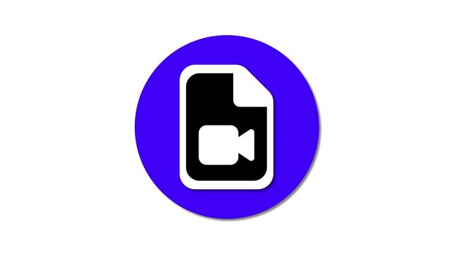 Google meet or zoom icon flat design animation.