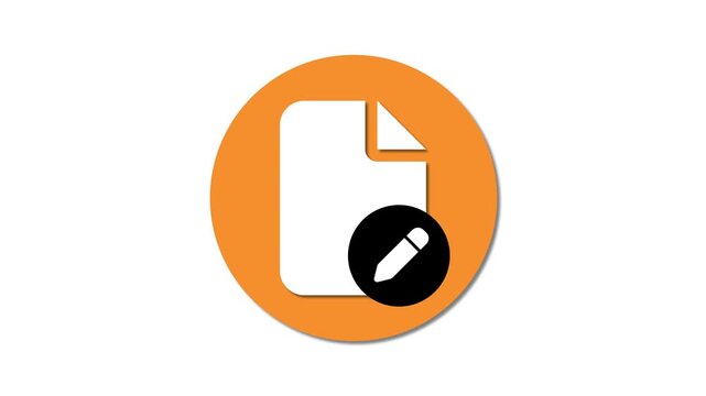 Rewrite document icon, edit file symbol flat design animation.