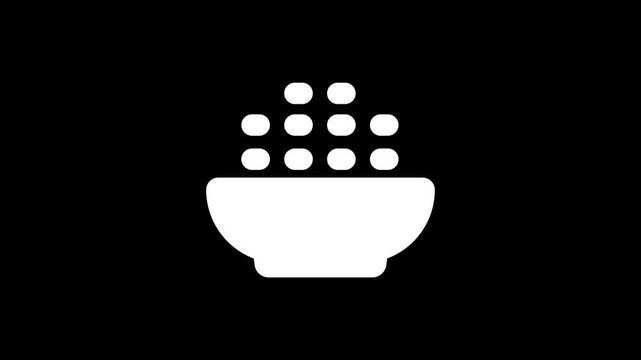 Bowl, pot or bath tub icon flat design animation.