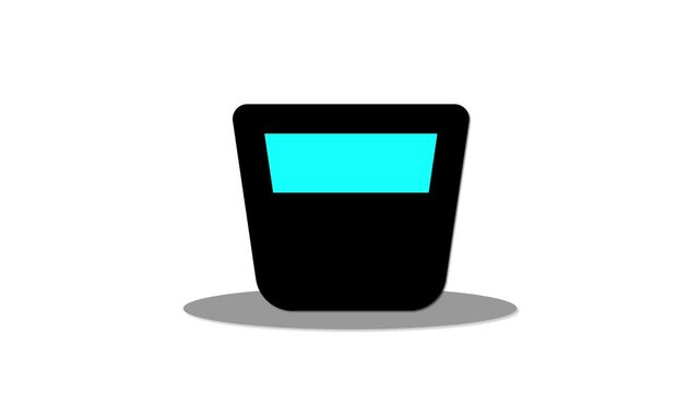 Bucket or pot icon flat design animation.
