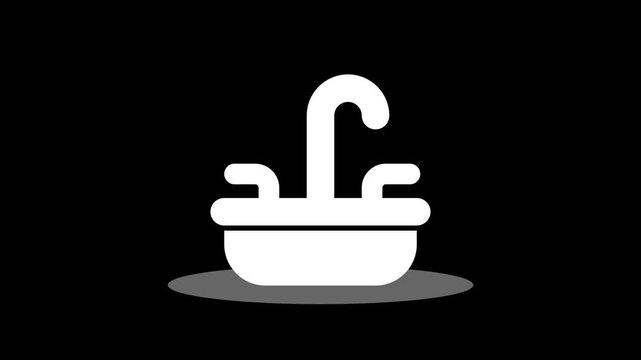 Bathtub or sink generic icon flat design animation.