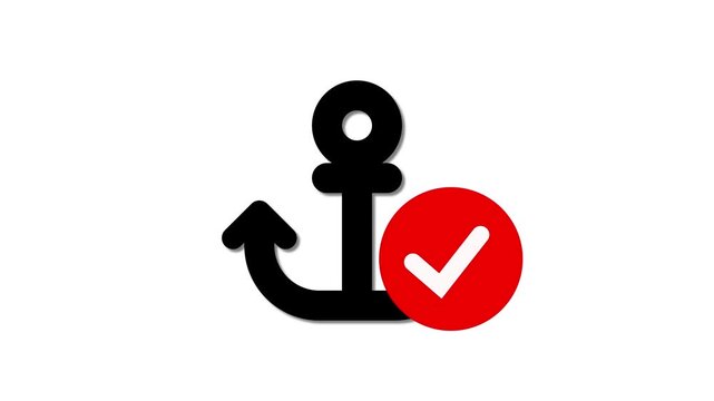 Vibrant sailor anchor check mark animation, capturing the essence of nautical accomplishment