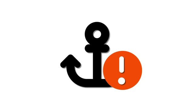 Vibrant sailor anchor exclamation mark animation, capturing the essence of nautical accomplishment
