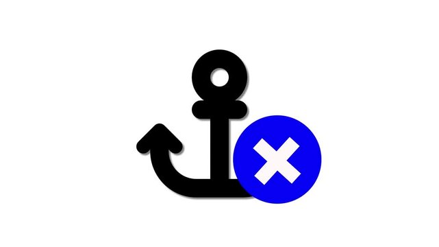 Anchor logo or icon flat design animation.