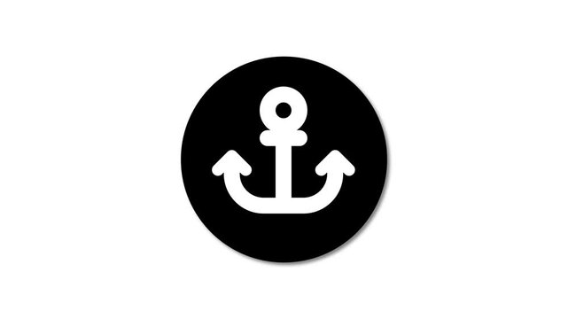 Anchor icon flat design animation.