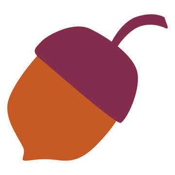 Orange and purple acorn flat