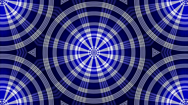 Blue Optical Illusion Animation, Op Art Concentric Circle Pattern, Hypnotic Radial Geometric Seamless Loop