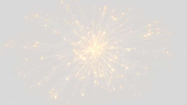 Firework explosion with bright sparks on a transparent background during a night celebration